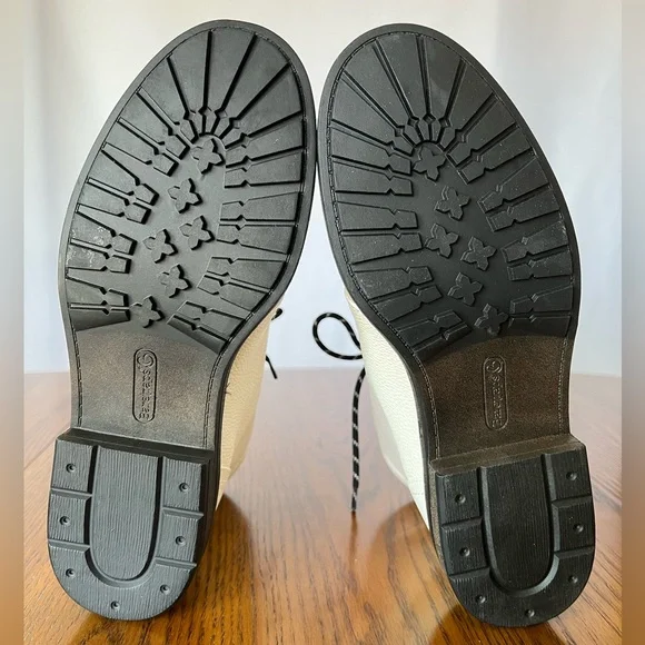 Baretraps Amysue Light Goth Combat Grunge Zip Cream White Ankle Boots Size 10 - Picture 5 of 8